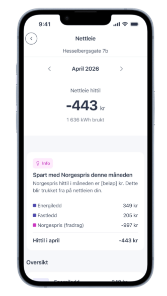 Nettleie i Vibb-appen